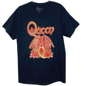 Queen Graphic T-Shirt Logo Mens Size L Casual Distressed Look Short Sleeve Black